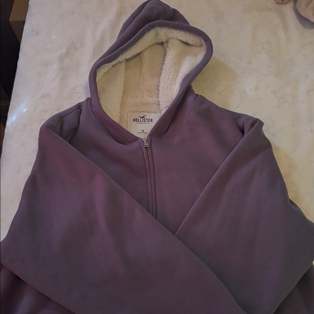 Hollister Blue Zip-Up with Plush Lining
